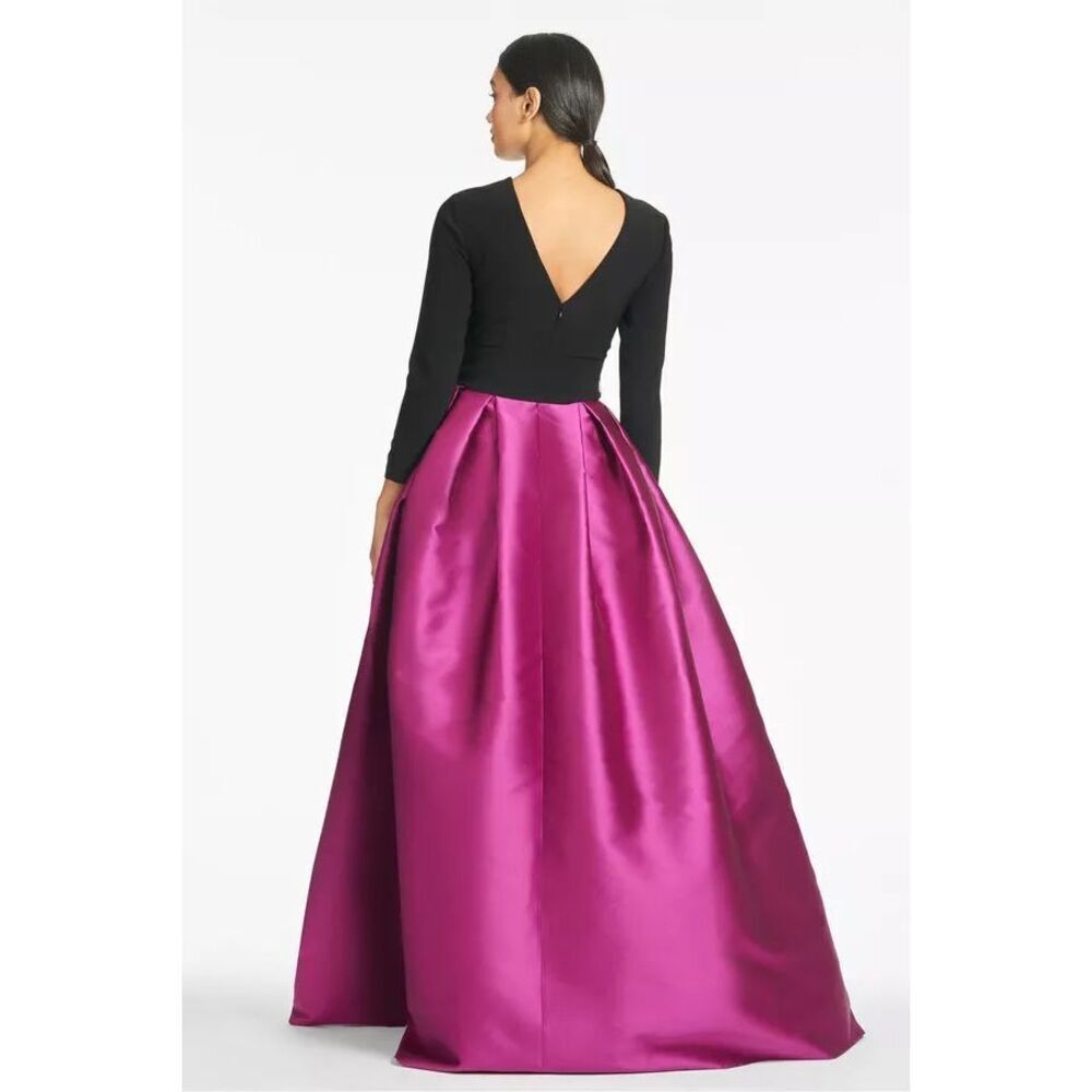 SACHIN & BABI Desdemona Crystal Gown Fuchsia Black size 2 - Picture 4 of 14